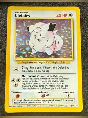 Pokemon - Clefairy HOLO Pokemon Card Basic 1999